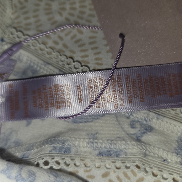 NWT Savage X Fenty Blue and White Lingerie Bra Size 36D, Panties M - Picture 8 of 9